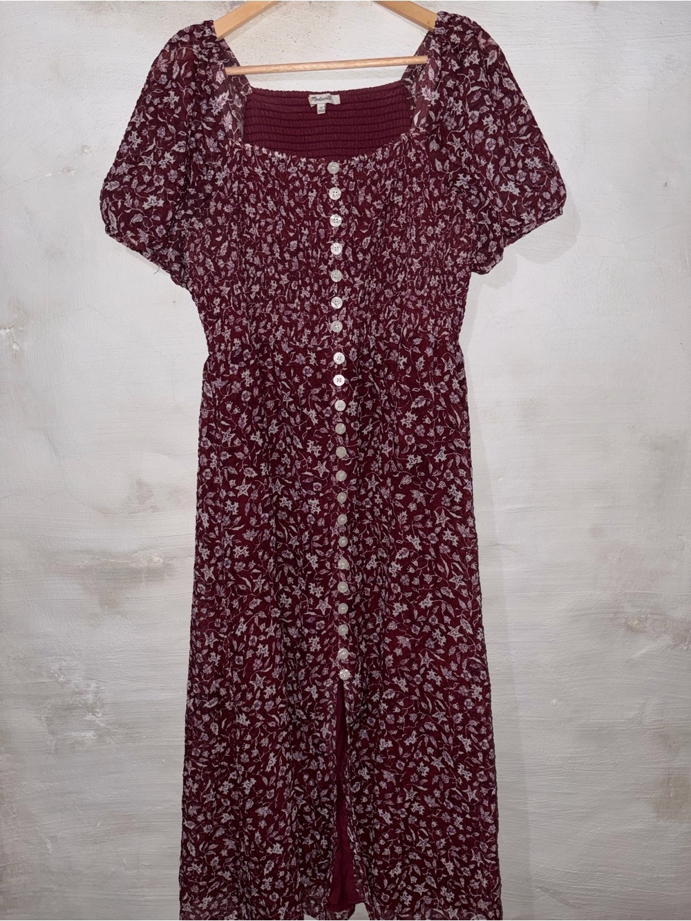 Madewell Lucie Smocked Midi Dress - Picture 2 of 6